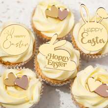 5pcs/10pcs/20pcs Easter Cupcake Decorations, Easter Eggs Rabbits Decor For Holiday Party Birthday Cake Decorating Supplies - Multicolor - View 3