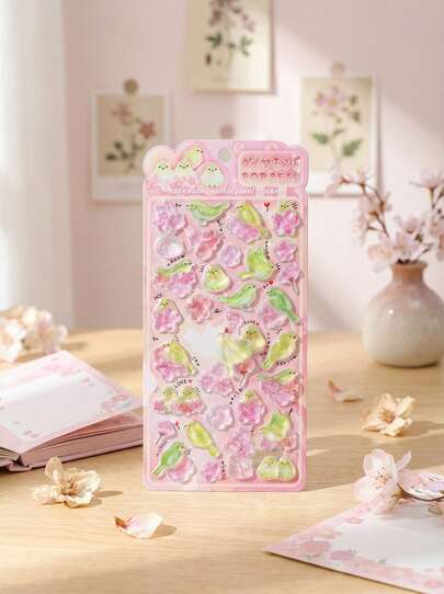 POKOJA LAND 贴纸 贴纸 贴纸 贴纸书 这些可爱的 3D 卡通鸟装饰品非常适合用于剪贴簿、文具装饰、学校用品、工艺贴纸、日记装饰、电脑贴纸、智能手机贴纸和会计笔记本装饰。