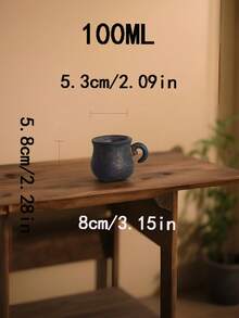 1pc Ceramic Latte Coffee Cup, High-Quality Ceramic Couple Water Cup, Personalized Mug, Milk Malt Breakfast Cup, Creative Office Cup, Mini Master Cup, Tea Cup - Multicolor - View 2