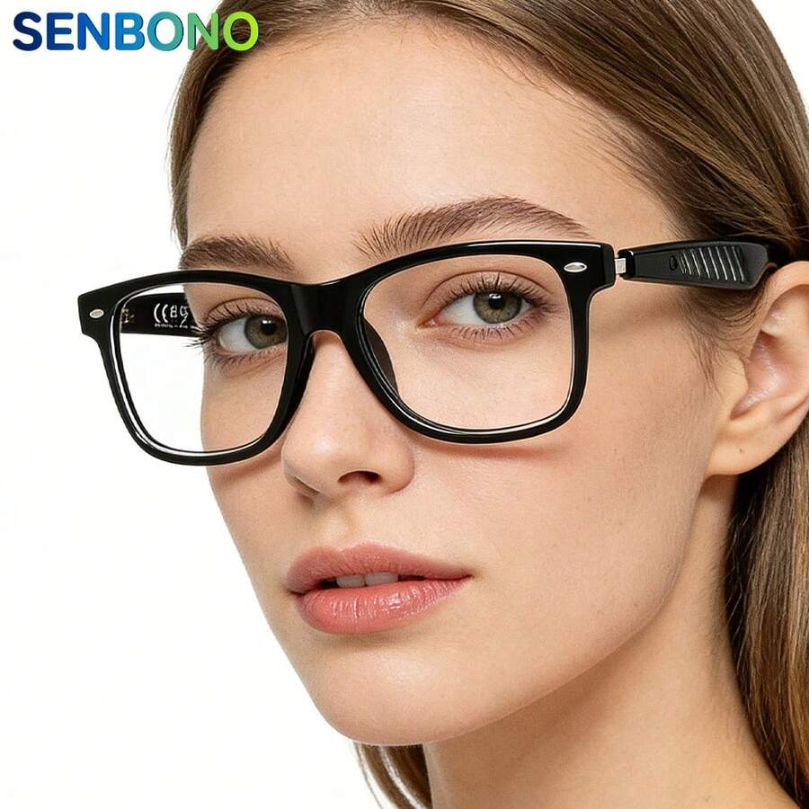SENBONO 2026 New AI Translation Smart Glasses, Multi-Functional Audio Glasses, Hands-Free Call, Noise Cancelling Headphones And Glasses 2-In-1, Equipped With Built-In Microphone And Speakers, Support Volume Control Music Playback And Hands-Free Calls - Multicolor - View 1