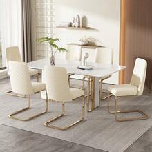 Dining Chairs - Beige + Velvet-1 - View 6
