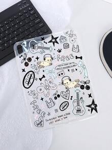 1pc TPU Soft Case With Cute Cat Graffiti Cartoon Pattern, Compatible With IPad Mini 1/2/3/Mini 4/Mini 5/Mini 6/Mini 7/Air/Air 2/9.7/10.2/10.5/Air 4/Air 5/10.9/Pro 11-Inch/10th Gen/Air 11-Inch (M3) 2025/Pad (A16) 11 Inch 11th Generation 2025, A7/A8, Lightweight Ultra-Thin Soft Shell, Cartoon/Personalized/Creative/Adorable, TPU Tablet Protective Cover, Transparent Case, No Pen Slot - Multicolor - View 6