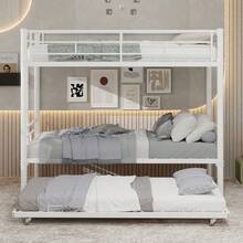 Kids Bed Frames, Headboards & Footboards - White + Iron + Bedroom - View 10