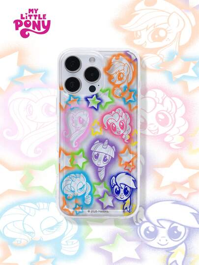  1 pieza Funda de teléfono transparente con diseño de My Little Pony, producto con licencia oficial, compatible con iPhone 16/16 Pro/16 Plus/16 Pro Max, 17/17 Pro/17 Pro Max, 15/15 Pro/15 Plus/15 Pro Max, 14/14 Plus/14 Pro Max, 13/13 Pro/13 Pro Max, 12/11/X/XR/XS Max, Galaxy S25 Ultra, S24 FE, S23 Plus, S22, S21, S20 FE, una linda cubierta protectora de teléfono inteligente para Navidad