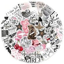 50张银色幸运贴纸，Y2K风格贴纸，Y2K市中心贴纸，Y2K礼物，复古贴纸，90年代贴纸，防水乙烯基贴纸，适用于信封、水瓶、电脑、笔记本电脑、手机、行李箱、笔记本、冰箱等。 - D - 查看 6