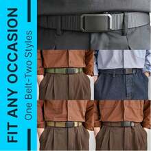 Men's Ratchet Belt - Nylon Casual Belt With Quick Release Buckle, Suitable For Jeans Without Leaving Scratches, Fashion Belt - Multicolor - View 2