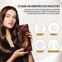 IIIMEIDU MEIDU Hair Dye, 500ml, Unisex Shampoo And Dye, 3 In 1 Long-Lasting, Effectively Covers Gray Hair, Contains Ginseng, Ginger, Black Sesame And Other Extracts For Hair Care, Suitable For All Hair Types. - 深棕色 - 查看 6