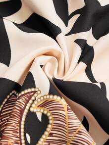 BIUBIU 大码女式夏季热带植物印花露背抹胸镂空无袖短裙，适合度假旅行（随机花卉图案）优雅 - 杏桃褐色 - 查看 7