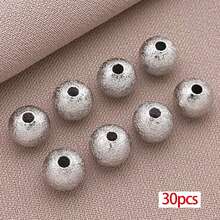 30颗磨砂圆形黄铜珠，18K镀金，3/4/5/6毫米金属球珠，散珠隔珠，适用于珠宝制作，如手链、项链、耳环等工艺品。 - 彩色 - 查看 15