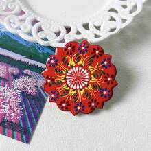 1件复古可爱土耳其风格花卉对称几何图案浮雕陶瓷材质，适用于家居装饰、冰箱贴、白板贴、旅行纪念品以及节日/生日礼物。 - 花朵冰箱貼 - 查看 14