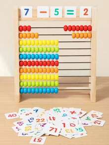 Arithmetic Operation Teaching Aids. Through Hands-On Practice, Enhance The Understanding Of Addition And Subtraction, Making Math Fun And Easy To Understand. An Excellent Gift Choice, Promoting Educational Games, And Turning Learning Into An Enjoyable Activity. Includes Number Cards From 0 To 100 And A Rhyme Table. - 1 PC Abacus - View 1