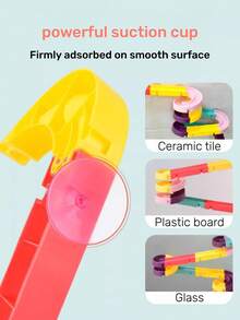 12/16pcs Bathroom Assembly Track Toy Set, Non-Electric Plastic Water Slide Game With Marbles, Creative DIY Assembly Pipeline Building Blocks, Suitable For Toddlers - Fun Shower Game, Fit For 3-6 Years Old Kids, Bathroom Track, Infant, Bath, Shower - Bathroom Rails - View 12