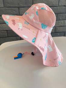 Mũ chống nắng mùa hè cho trẻ em, mũ tai bèo rộng vành thoáng khí bằng lưới, mũ choàng đi biển cho bé chống nắng. - mũ - Xem 2