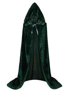 1pc Velvet Cloak, Adult Golden Velvet Witch/Wizard Cloak, Halloween Costume, Holiday Outfit, Christmas Costume - Multicolor - View 13