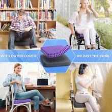 Gel Seat Cushion For Long Sitting, Enlarged & Thickened Patent Design Office Chair Seat Cushion, Breathable Cooling Pads For Chairs, Soft Car Cushions For Wheelchair(Large, Grey) - 灰色 - 查看 8