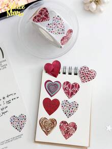 1000pcs/Roll Shiny Heart Stickers, 1 Inch Heart Shaped Stickers, Love Labels For Valentine's Day, Mother's Day, Wedding, Envelope & Gift Packaging Decor, Teacher Easter Gifts Back To School Valentine's Day - Multicolor - View 9