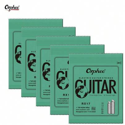 5 Sets, 6 Strings Per Set, 0.23-1.27mm Thickness, Nickel Plated Steel Electric Guitar Strings, 6-String Guitar Instrument
