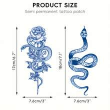 6pcs/Set Temporary Tattoo Stickers, Waterproof Couple Arm Tattoo Stickers - Multicolor - View 8