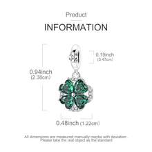 1pc Silver-Plated Green Zirconia Clover Rotating & Openable Charm Pendant, Suitable For Bracelet, Necklace DIY Jewelry Making, Birthday, Anniversary Gift, St. Patrick's Day Green Series - Silver - View 5