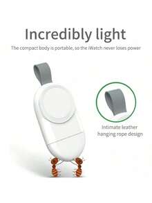 1pc USB Magnetic Charger, Portable Magnetic Wireless Charger, Watch Wireless Charger Adapter, High-Efficiency Fast Charging, Compatible With IWatch Series Ultra/9/8/7/6/SE/SE2/5/4/3/2/1, Plug And Play Magnetic Charging - White - View 4