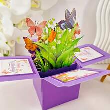 1 Thiệp chúc mừng hình bướm 3D nổi kèm phong bì và chức năng viết tay, thích hợp cho sinh nhật, kỷ niệm, mẹ, bà, vợ, Ngày của Mẹ - Bó hoa giấy thủ công, thích hợp làm quà bất ngờ trong nhiều dịp khác nhau. - Nhiều màu - Xem 4