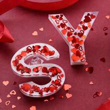 Valentine's Day Heart Glitter For Epoxy Resin Filling Holographic Red Sequins Mixed Heart Shape Paillettes DIY Keychain Pendant Handcraft Materials Mould Filler Material, DIY Crafts, Valentine's Crafts, Jewelry Casting Supplies - Red - View 5