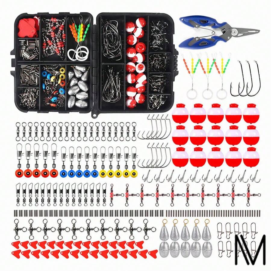 274 Piezas Kit De Accesorios De Anzuelos Pesca Señuelo Caja,anzuelos, Derivas De Peces, Plomadas, Alfileres, Alicates Lua, Cuentas,zurevalo - Gris - Ver 1
