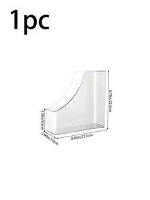 1/2个透明塑料立式文件袋，桌面收纳架，可放置杂志、活页夹、笔记本、信封和其他文具，多功能桌面收纳架，适用于学习用品 - 無色 - 查看 2