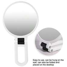 Espejo de Aumento Portátil de Mano, Doble Cara con Aumento 5X, Plegable y Colgante, Ideal para Viajes, Maquillaje Rápido o Cuidado Facial - como en la foto - Ver 7