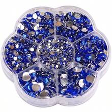 5000颗/盒,2毫米、3毫米、4毫米、5毫米、6毫米,5种尺寸,果冻糖果色,透明AB水晶珠,花形盒,圆形平底水钻,多色水晶宝石,非热熔DMC珠宝珠,玻璃石,3D钻石图案设计配件,闪亮美甲贴纸,适用于衣服、包包、鞋子、杯子、手机壳、手工艺品、DIY装饰。 - AB Colors - 查看 50