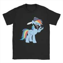 Rainbow Dash Style T Shirt Men's Cotton Humorous T-Shirt Round Collar Tees Short Sleeve Tops Plus Size Men Clothing T Shirt - màu đen - Xem 1