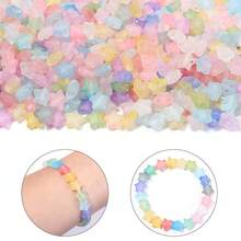 200pcs/Pack Acrylic Translucent Gold-Plated Pentagram Beads - Shiny Smooth Matte Surface Transparent Star Shaped Beads, Suitable For Handmade Crafts, DIY Bracelets, Necklaces, Earrings, Jewelry, New Year Gift Making Materials - Multicolor - View 4