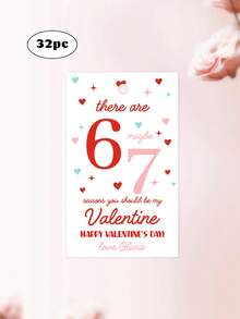 16/32pcs Personalized 67 Valentine's Day Tags, Customize Text,Valentine Gift Tag 67 Valentine Gift Tag Favor Tag Classroom Handout Tag Candy Any Gift, Teacher Funny Middle School Slang Kids - Multicolor - View 9