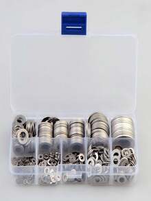 1 Box Of Flat Washers, Screws And Bolts With Flat Washers, 100pcs/200pcs Metal Washer Set, Suitable For Various Small, Medium And Large Hardware Washers In Home And Industry - A - View 6