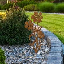 1 Piece Of Rusty Colored Iron Cactus Ground Inserted With Rusty Colored Iron Garden Decoration, Courtyard Flowerpot, Grassland, This Decorative Ground - Cactus - View 5