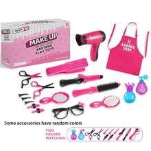 17Pcs Kids Hair Salon Toy Set - Pretend Play Hairdressing Kit With Hairdryer & Styling Tools - Perfect Birthday Gift For Girls - Multicolor - View 13