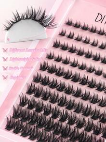 MAANGE 110pcs D-Curl Anime Style Thin False Eyelashes, 8-16mm Mixed Length, Fluff & Lengthening Individual Lashes, Suitable For Home Lash Extension - Black - View 8