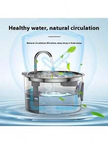 304 Stainless Steel Automatic Cat Water Dispenser, 3.2L Capacity, Quiet Design, Keeps Water Clean - Multicolor - View 5