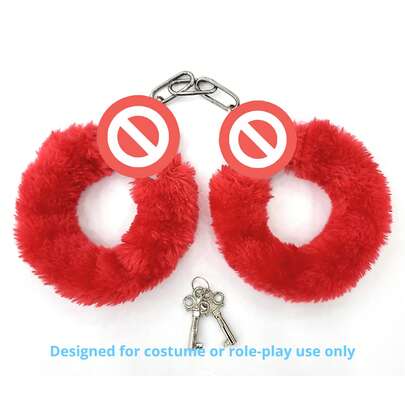 JASINCESS Plush Toy Handcuffs Toy Handcuffs Stage Costume Props Halloween Cosplay Props