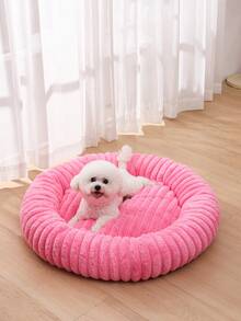 HUITAIYANG 四季矫形狗床，舒适甜甜圈形圆形宠物床，超柔软可水洗，适用于猫狗 - 灰色 - 查看 8