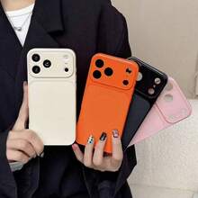 1 pieza Funda de teléfono con lupa creativa tipo mirilla, compatible con las series 11 12 13 14 15 16 17, gran regalo para familiares, amigos y ocasiones festivas - Naranja - Ver 4