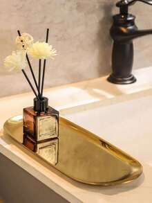 1 pieza Bandeja de tocador de estilo de lujo dorado, adecuada para el baño, el lavabo, el inodoro - Multicolor - Ver 4