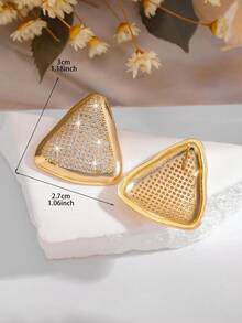 1 Pair Exaggerated Geometric Trapezoid, Parallelogram, Triangle Pattern Stud Earrings, Suitable For Women/Girls Daily Wear, Party, Dance - Multicolor - View 5