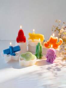 Astronaut Style Design - Rocket Space Silicone Mold Set | Compatible With Candles, Soaps, Resins And Gel - Ideal For Handmade Candles, Soap Making And Festival Decoration, Creative Aromatherapy Candle DIY Mold | Soap Statue For Festival Theme Home Decoration - Cosmic Series Molds - View 3