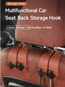 1pc Car Hook Convenient Car Hidden Car Storage Hook Creative Car Seat Hook With Easy To Install Hook - Durable ABS Material Organizer - A - View 1