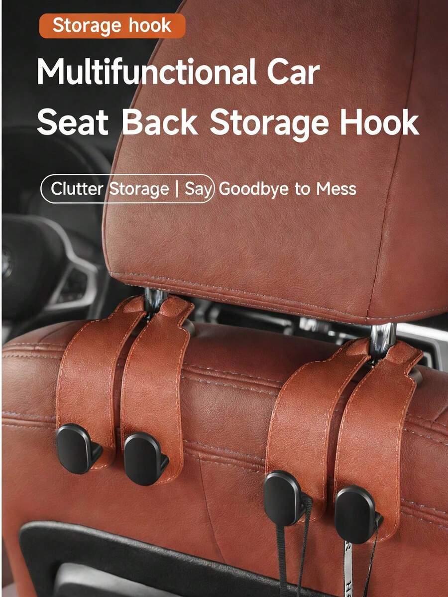 1pc Car Hook Convenient Car Hidden Car Storage Hook Creative Car Seat Hook With Easy To Install Hook - Durable ABS Material Organizer - A - View 1