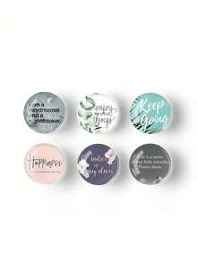 12张/套 随机励志语录水晶玻璃冰箱磁性白板贴纸，创意DIY最佳生日礼物 - 多色 - 查看 8