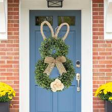 1pc There Is A Rabit Wreath With 20 Headlamp Strings And An Easterwreath Hanging At The Entrance, Lving Room, And Garden,Creating A More Atmospherit Atmosphere Using 2*AA Batenes - Multicolor - View 5