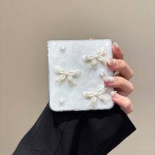 1pc Cream Color Butterfly Folding Screen Phone Case For Samsung Galaxy Z Flip7/Z Flip6/Z Flip5/Z Flip4/Z Flip3, Anti-Drop Protective Cover - White - View 9