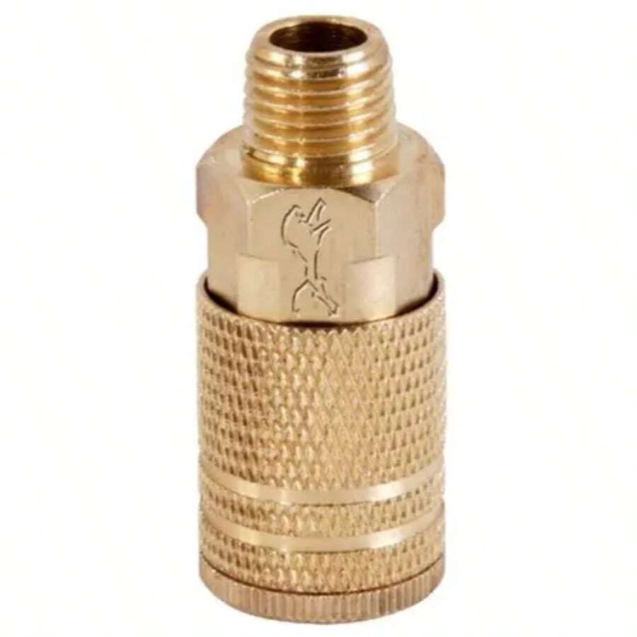 COPLE RÁPIDO TIPO "M" LATÓN MACHO 2123 LION TOOLS | ACCESORIO PARA CONEXIÓN NEUMÁTICA - Dorado - Ver 1